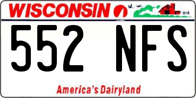 WI license plate 552NFS