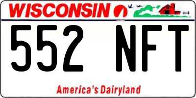 WI license plate 552NFT