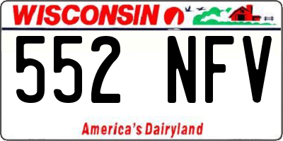WI license plate 552NFV