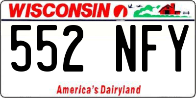 WI license plate 552NFY