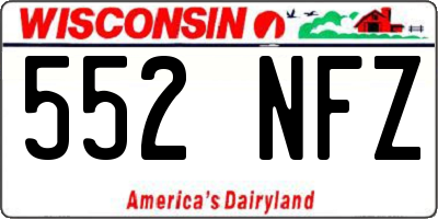 WI license plate 552NFZ