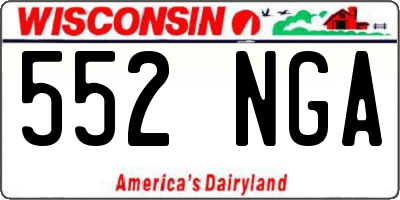 WI license plate 552NGA