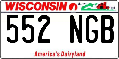 WI license plate 552NGB