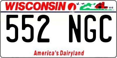 WI license plate 552NGC