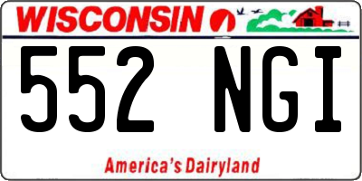 WI license plate 552NGI