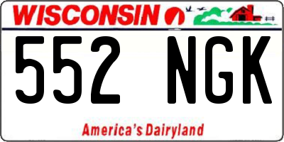 WI license plate 552NGK