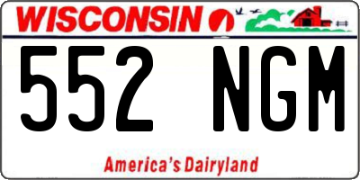 WI license plate 552NGM