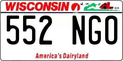 WI license plate 552NGO