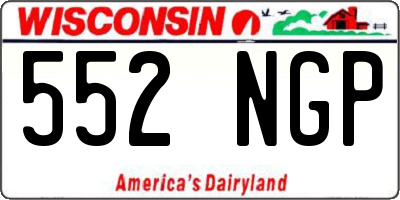 WI license plate 552NGP
