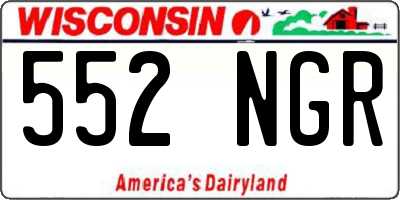 WI license plate 552NGR