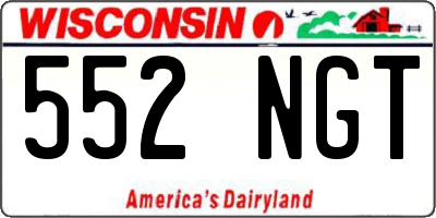 WI license plate 552NGT