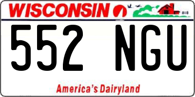 WI license plate 552NGU