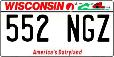WI license plate 552NGZ