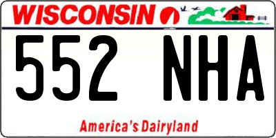 WI license plate 552NHA