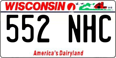 WI license plate 552NHC