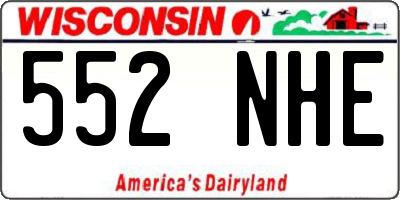 WI license plate 552NHE