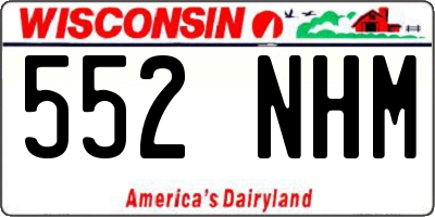 WI license plate 552NHM