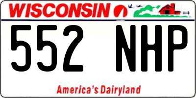 WI license plate 552NHP