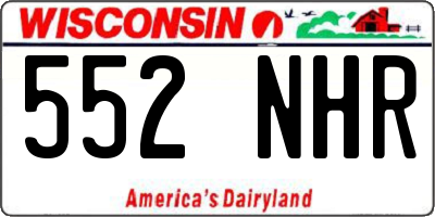 WI license plate 552NHR