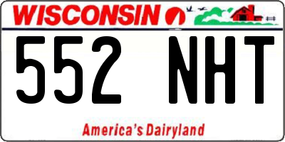 WI license plate 552NHT