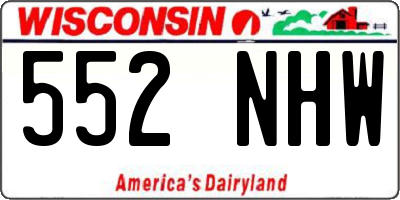 WI license plate 552NHW
