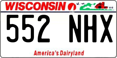 WI license plate 552NHX