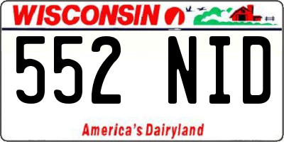 WI license plate 552NID