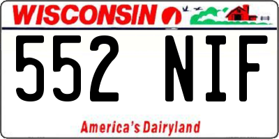 WI license plate 552NIF