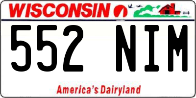 WI license plate 552NIM