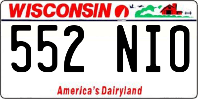 WI license plate 552NIO