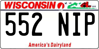 WI license plate 552NIP