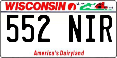 WI license plate 552NIR
