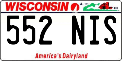 WI license plate 552NIS