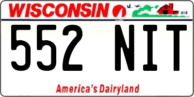 WI license plate 552NIT