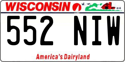 WI license plate 552NIW