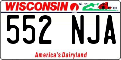 WI license plate 552NJA