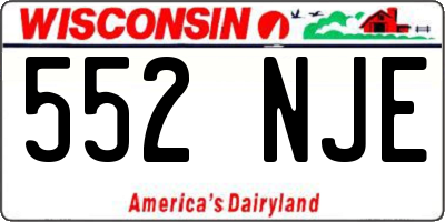 WI license plate 552NJE