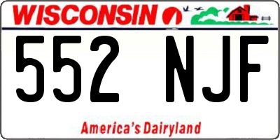 WI license plate 552NJF