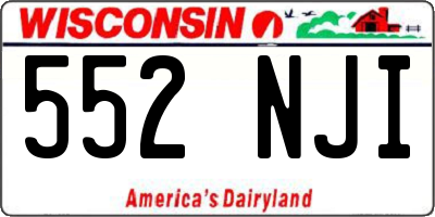 WI license plate 552NJI