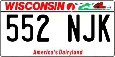 WI license plate 552NJK