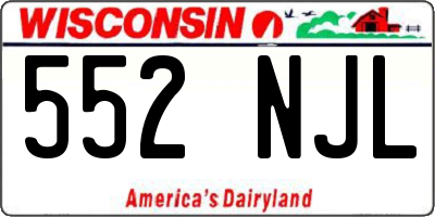 WI license plate 552NJL