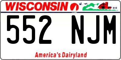 WI license plate 552NJM