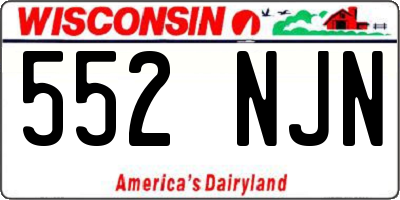 WI license plate 552NJN
