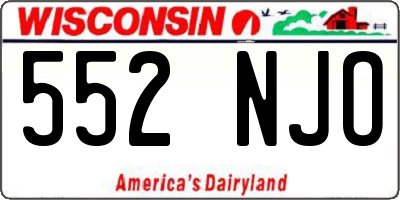 WI license plate 552NJO