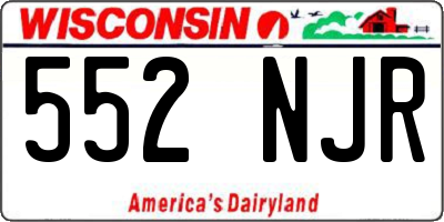 WI license plate 552NJR