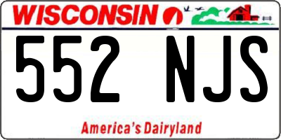WI license plate 552NJS