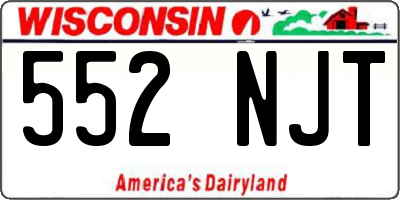 WI license plate 552NJT