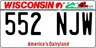 WI license plate 552NJW