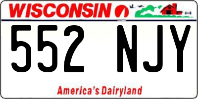 WI license plate 552NJY