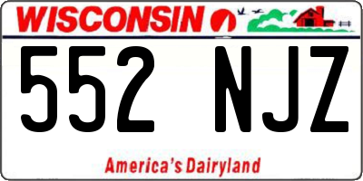WI license plate 552NJZ